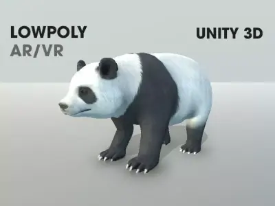 Panda Lowpoly AR VR Fully Rigged Animated Low-poly 3D model