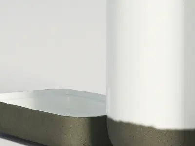 Bathroom Set White and Cement 3D model