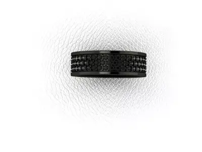 Ring with 3 rows of stone 3D print model