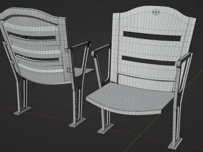 Stadium Seat Low-poly 3D model