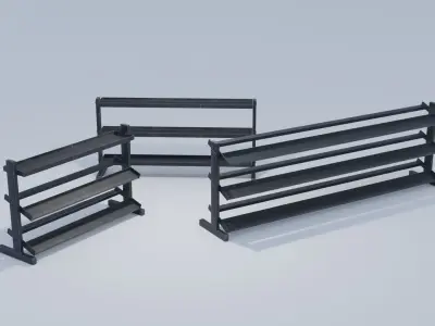 Weight Racks 4K and 2K Textures Low-poly 3D model