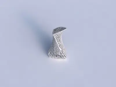 Vase twist puffy bent triangle with dense organic lattice 2 3D print model