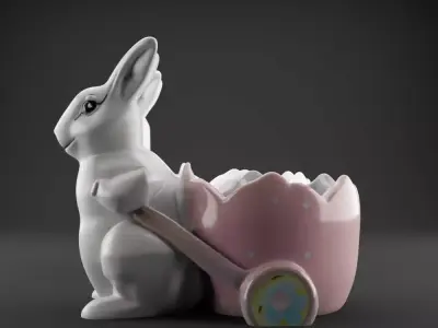 Easter Bunny Planter candy container for Cute Home Decor 3D print model
