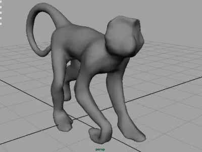 Monkey cat Low-poly 3D model