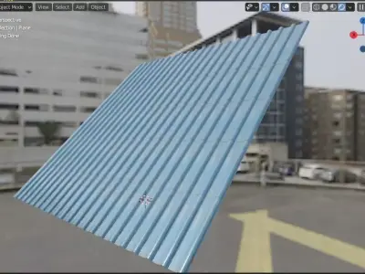 Roof 3d model sheet of corrugated metal Free 3D model