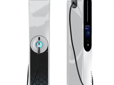 EV charger station Low-poly 3D model