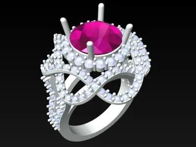 Diamond Ring - Womens Rings - N3882 3D print model