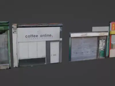 Buildings and streets pack Free low-poly 3D model