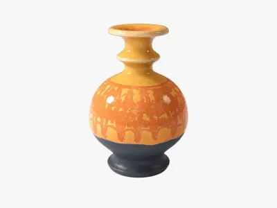 Orange Pop Art Vase 04 Free 3D model