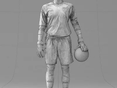 000318 Soccer Goalkeeper with Ball 1114 3D model