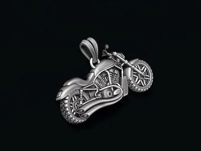 Motorcycle pendant basrelief 3D print model