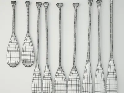 Canoe Paddles 3D model