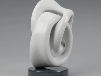 Modern abstract sculpture 037 Low-poly 3D model