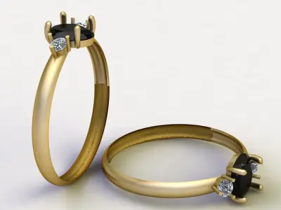 Solitaire Diamond Ring for Women fashion 3d Printable Model 3D print model