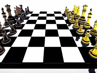 chess bord Low-poly 3D model