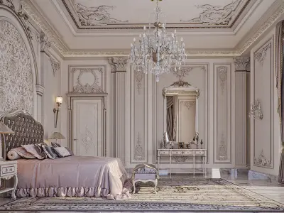 Luxury Classic Bedroom - Corona Rendered 3D model