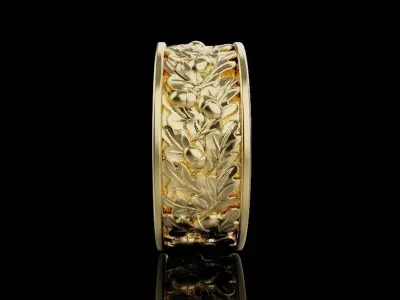 Leaf with Aesthetic Beautiful Patterns Ring 3D print model