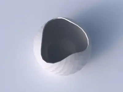 Bowl Spheric wavy with uniform polygons 3D print model