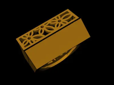 Flower Ring 3D print model 6