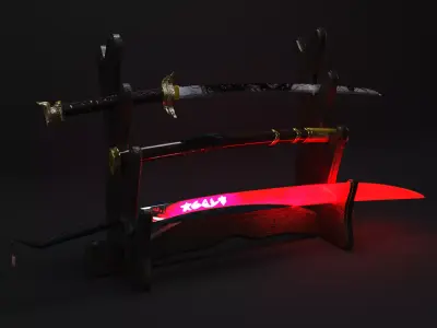 Yone s blades from League of Legends 3D model