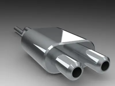 Simple Exhaust Pipe Chamber Free 3D model