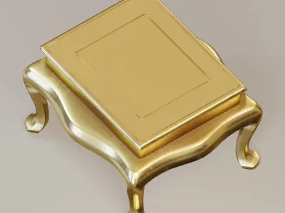  Antique brass table 3D model