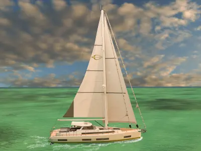 Sailing Yacht Amel 50 3D model