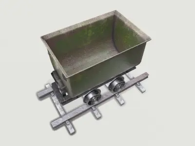 Mine Wagon 5 Low-poly 3D model