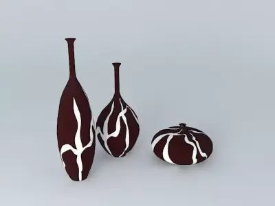 Vases Set Decoration Free 3D model
