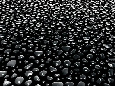 Liquid droplets bundle - Seamless patch of water drops 3D model