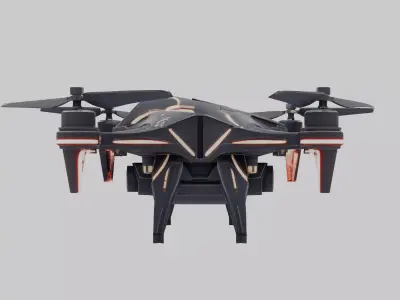 Futuristic Quadcopter Drone Low-poly 3D model