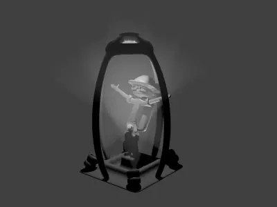 Human statue low poly Low-poly 3D model