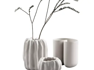 412 decorative vases and pots 07 deformed folded relief vase 06 3D model