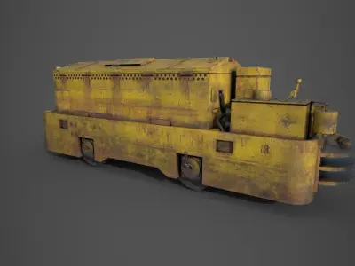 Heavy Duty Mine Rail Engine Low-poly 3D model
