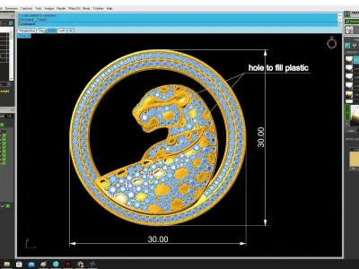 Luxury Snake Round Pendant  3329 3D print model