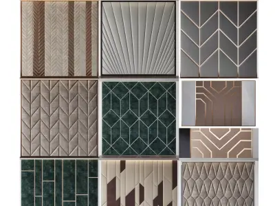 Wall panel 3d models collection 10 pieces