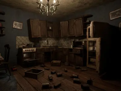 Abandoned Kitchen Low-poly 3D model