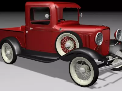 Model B pickup 1932 Low-poly 3D model
