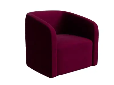 Velvet Campbell Club Chair 3D model