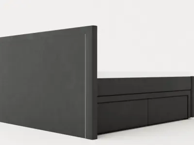 Franco Bed Package 180x200 Co Storage Gray Velvet Low-poly 3D model