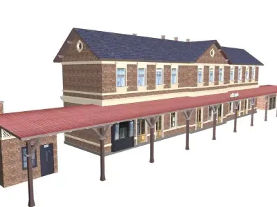 Railway station 3D model