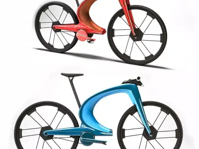Scifi Bicycle Low-poly 3D model