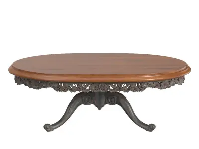 Italian Gilt Carved Inlaid Gray Coffee Table 3D model