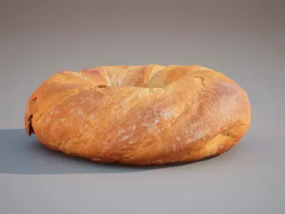 Bagel bread Game ready 5K triangles 4K PBR textures Low-poly 3D model