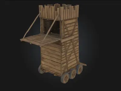 Siege Tower  Engine of Medieval Warfare 3D model