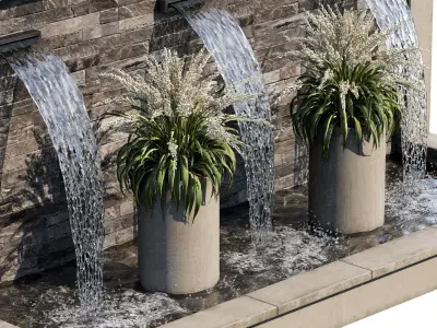 Waterfall fountains cascade 36 3D model