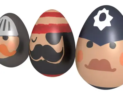 Easter Eggs kit  - volume 1 Low-poly 3D model