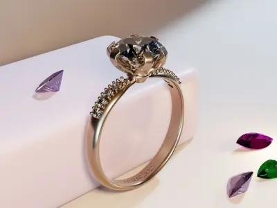 Engagement ring 3D model