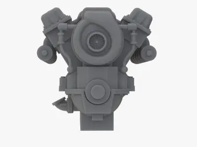 Realsize Lego Engine Low-poly 3D model