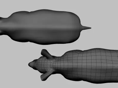 Baby Rhino Low-poly 3D model